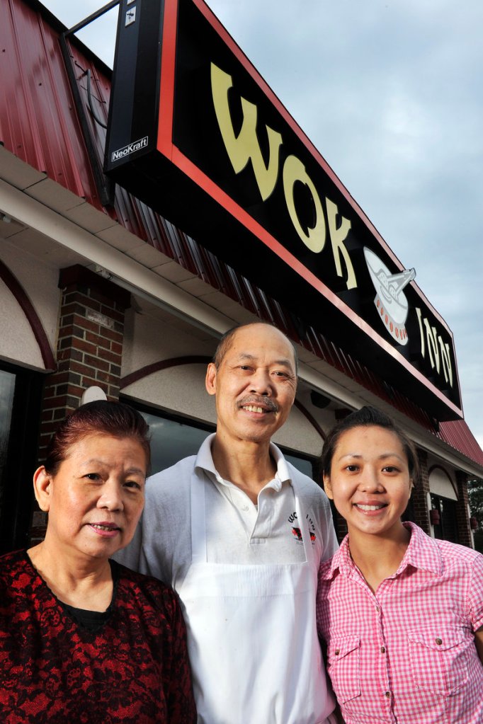 Shukee Lee and his family have run the South Portland restaurant since 1989. From left are Lai Lee, Shukee Lee and daughter Yeelin Lee.