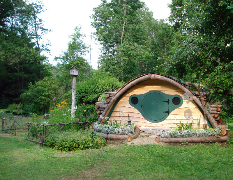A Hobbit Hole playhouse with natural landscaping pays homage to the homes in the Shire, from J.R.R. Tolkien’s 1937 fantasy novel “The Hobbit.”