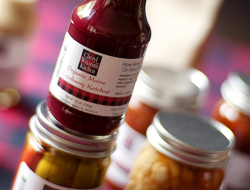 Cranberry ketchup is among the hand-crafted prepared foods Cheryl Wixson makes in her Bangor home.