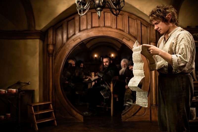 Martin Freeman, above, is Bilbo Baggins, a hobbit about to embark on “An Unexpected Journey.”
