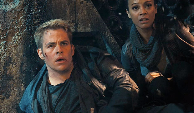 Chris Pine and Zoe Saldana in “Star Trek: Into Darkness.”