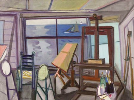 “Bay Studio” by Maurice Freedman, from “The Holiday Show,” continuing through Jan. 18 at Greenhut Galleries in Portland.