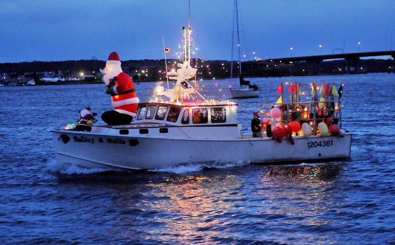 The annual Parade of Lights, photographed here in 2014, is scheduled to start at 8 p.m. this Saturday in Portland Harbor.