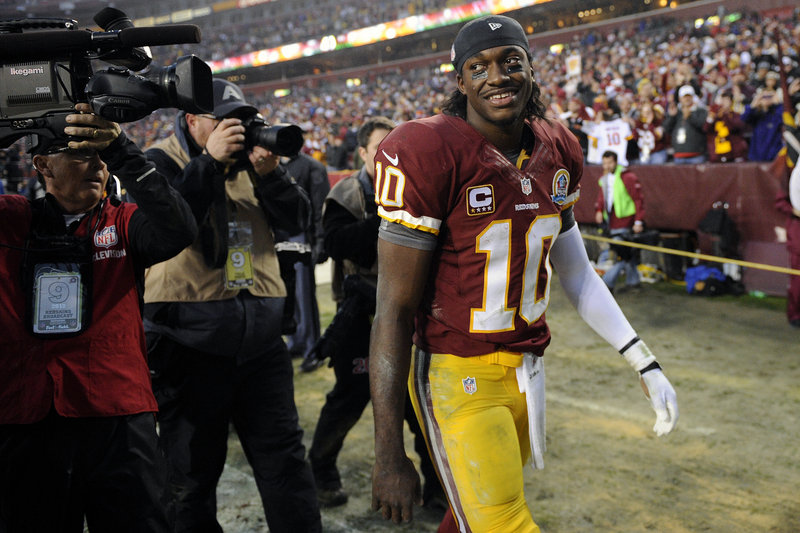 Redskins QB Robert Griffin III injured his knee last Sunday against the Ravens, but he’s not saying if he’ll play Sunday against the Browns at Cleveland.