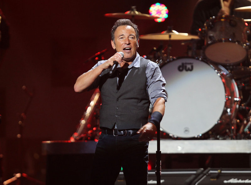 Renowned rocker Bruce Springsteen performs at 12-12-12 The Concert for Sandy Relief at Madison Square Garden in New York on Wednesday,