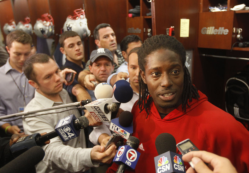 Deion Branch, who rejoined the New England Patriots this week, was the center of attention again, just like the old days when he was the Super Bowl MVP for the team.