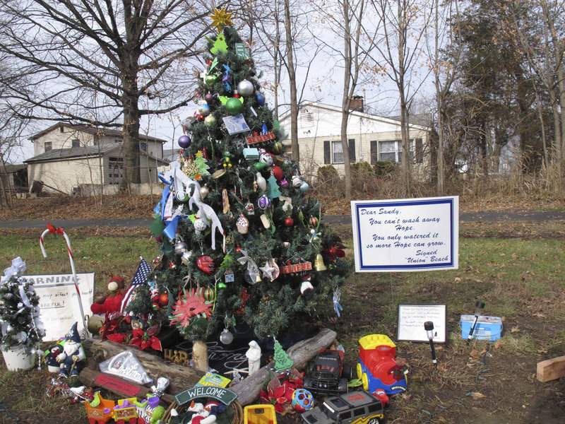 What has come to be known as the “Tree Of Hope” in Union Beach, N.J., stands as a testament to townspeople’s resolve to count their holiday blessings while still struggling with the many problems left behind by Superstorm Sandy.