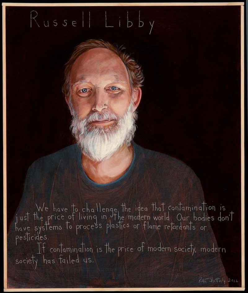 Russell Libby, a leader of the Maine Organic Farmers and Gardeners Association who died Dec. 9, is depicted in a portrait painted by Robert Shetterly