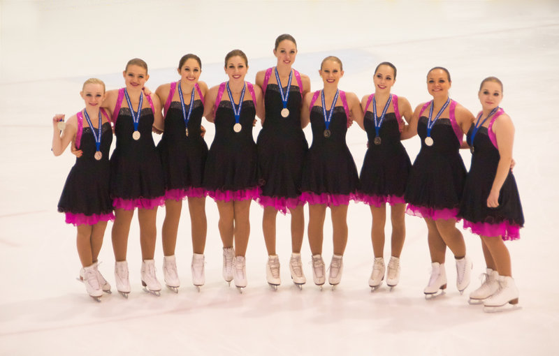 Members of the Nor'Easters open juvenile team, which tied for first place in its division at the Cape Cod Synchro Classic: Leah Israel of Cape Elizabeth; Ava Demer, Caroline Samaras and Elanor West of Falmouth; Sophie Lawsure and Haley Rice of Scarborough; Sarah Holmes of Cumberland; Danielle Rybinski of Barrington, N.H.; and Victoria Cortez of Dover, N.H.