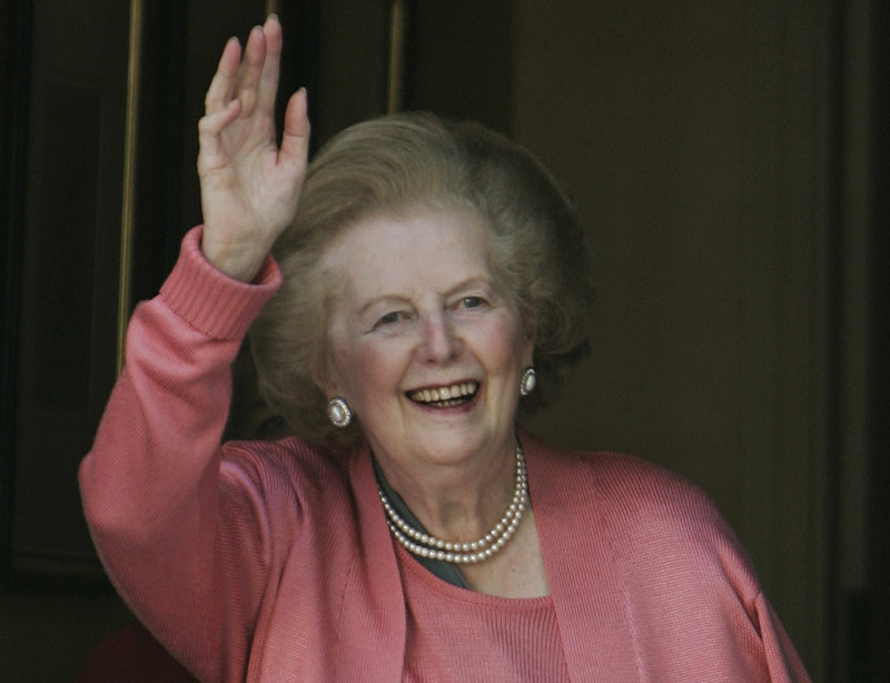 Margaret Thatcher, shown in 2009, is recuperating at a hospital after an operation to remove a bladder growth.