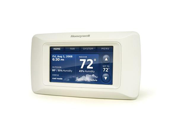 Smart thermostats like this one from Honeywell work in conjunction with homeowners’ wireless Internet, take note of manual temperature adjustments and other information, and adjust temperature based on that input.