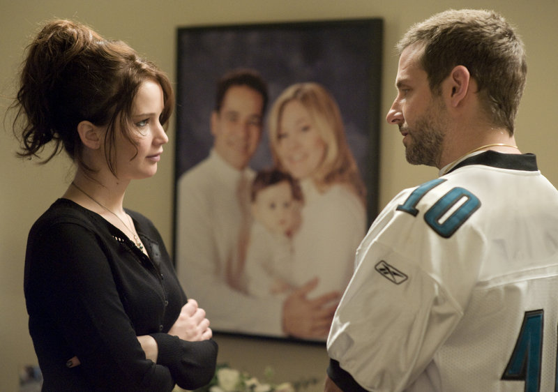 Jennifer Lawrence, left, and Bradley Cooper are Tiffany and Pat, who both suffer from deep emotional wounds.