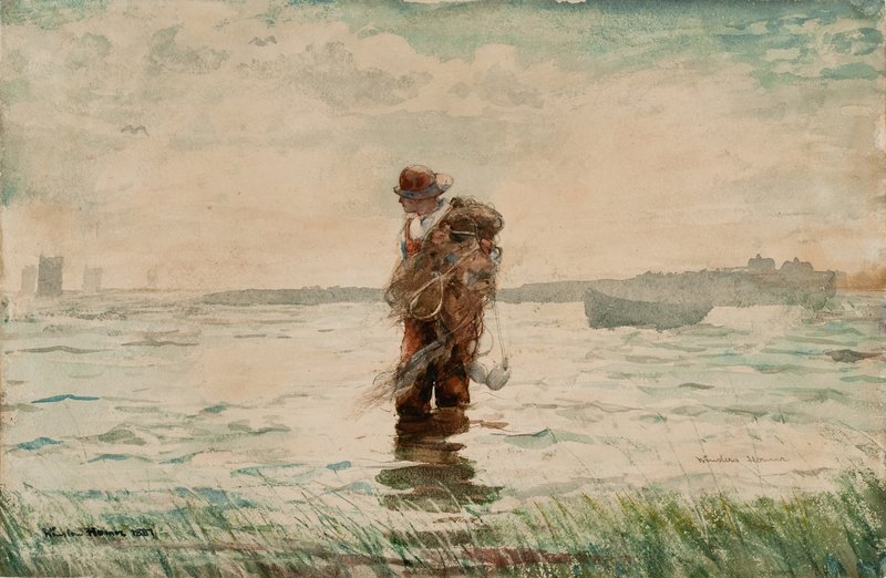 "Bringing in the Nets" from the Portland Museum of Art's exhibit, "Weatherbeaten: Winslow Homer and Maine."