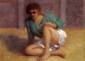 Thomas Cornell’s “Girl with a Green Shirt,” pastel, 1992.