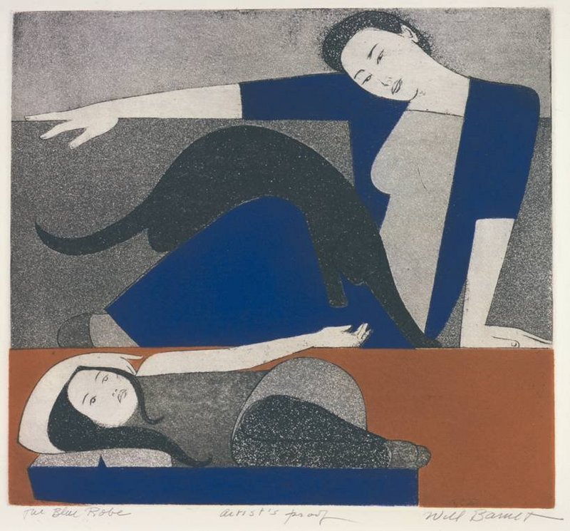 Wil Barnet’s “The Blue Robe,” 1971, etching and aquatint on Arches cover paper.