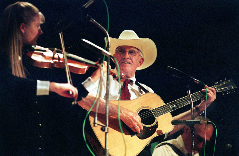 Mac McHale performs with fiddler Erica Brown in 2000.
