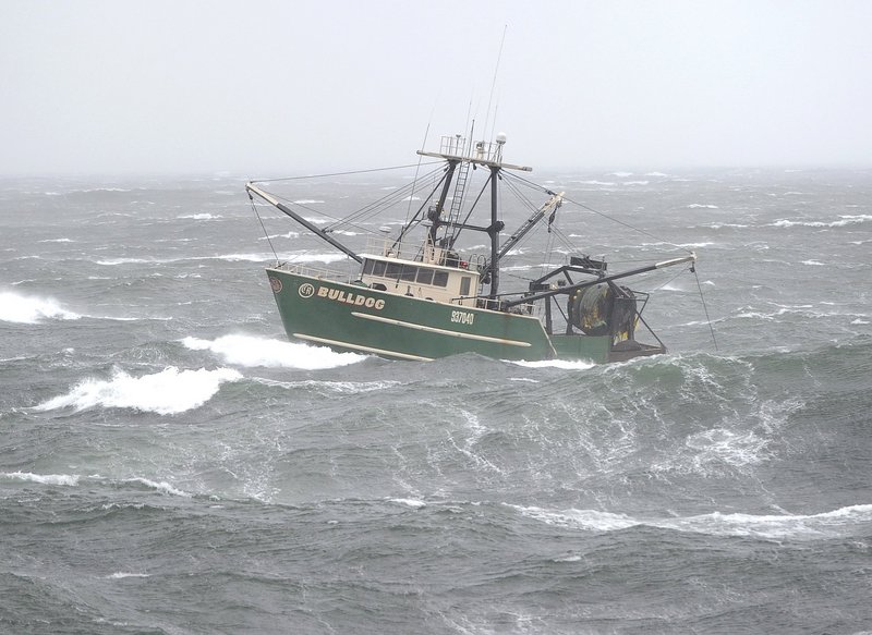 The fishing vessel Bulldog enters Portland Harbor in this Monday, Oct. 29, 2012 file photo. The U.S. Senate passed a $60 billion disaster relief bill Friday that includes funding to support struggling groundfishing fleets in Maine and other Northeastern states.