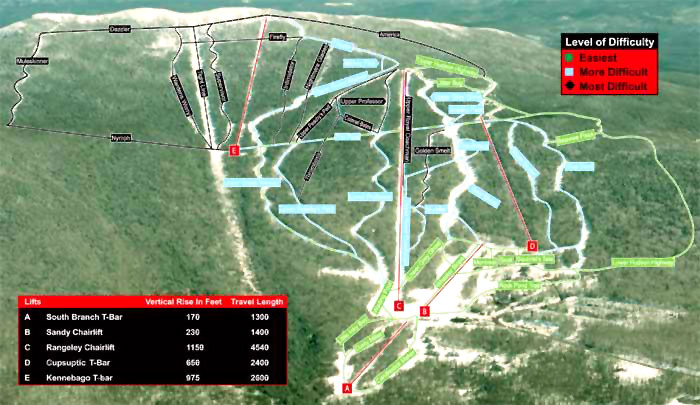Saddleback ski area's trail map in 2003, during the first season under the Berry family's ownership.