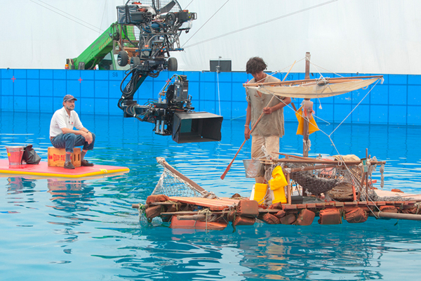 Steven Callahan served as marine consultant on the movie "Life of Pi." Steve Callahan of Lamoine, in cap, working on filming of "Life of Pi."