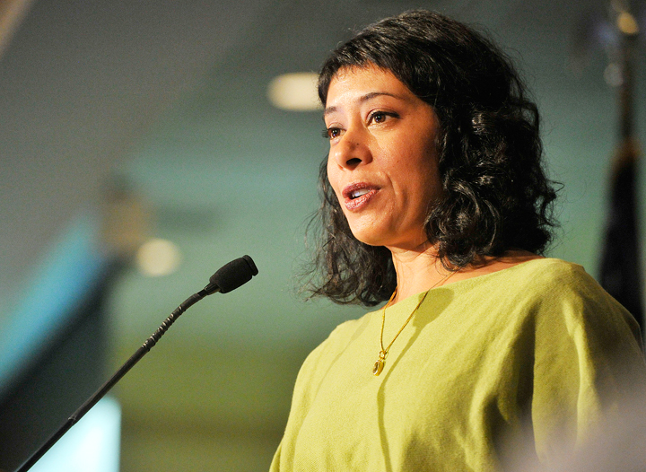 Keynote speaker Rinku Sen, president and executive director of Applied Research Center, addressed the Martin Luther King Day breakfast and ceremonies held Monday at the Holiday Inn by the Bay.