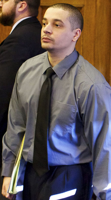 Joel Hayden arrives in court at the start of his murder trial in Portland last Monday.