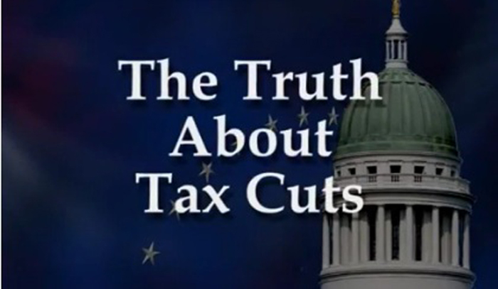 A screen grab from Gov. Paul LePage's video about tax cuts.