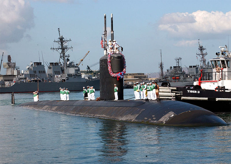 The USS Pasadena in Pearl Harbor, Hawaii. The commanding officer of an attack submarine currently undergoing maintenance at a Maine shipyard has been relieved of duty.