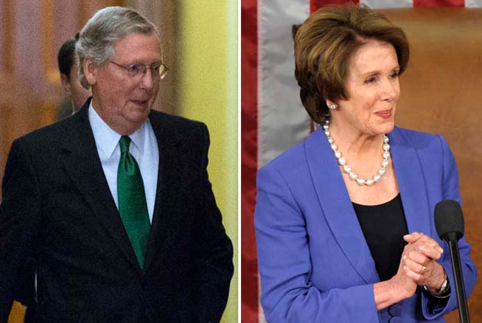 Senate Minority Leader Mitch McConnell, R-Ky., and House Minority Leader Nancy Pelosi, D-Calif., appeared on Sunday talk shows, where they disagreed over whether discussions of new taxes are off the table in the upcoming fiscal debate.