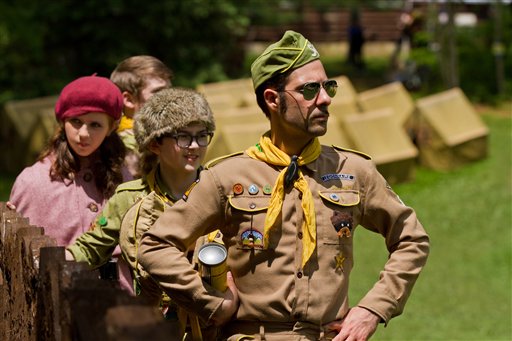From left, Kara Hayward, Jared Gilman and Jason Schwartzman are shown in a scene from "Moonrise Kingdom," which will be shown at 3 p.m. Sunday at the York Public Library.