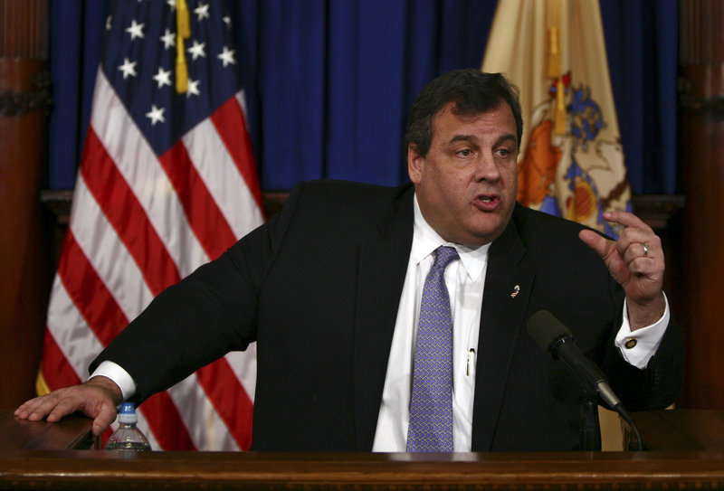 New Jersey Gov. Chris Christie speaks at the State House on Wednesday in Trenton. He blasted fellow Republican John Boehner before the House speaker changed course.