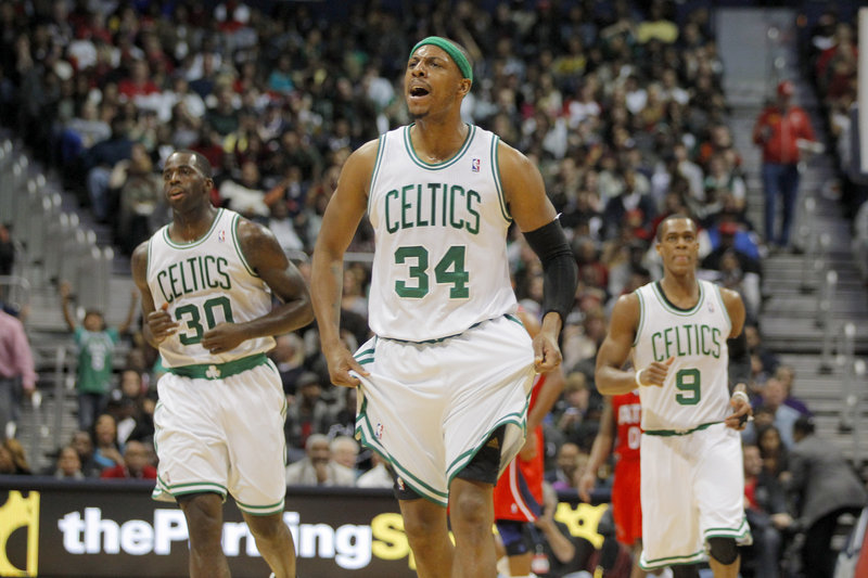 Paul Pierce of the Celtics scored 17 of his 26 points in the third quarter Saturday night as Boston rallied from a 19-point deficit to defeat the Atlanta Hawks, 89-81.
