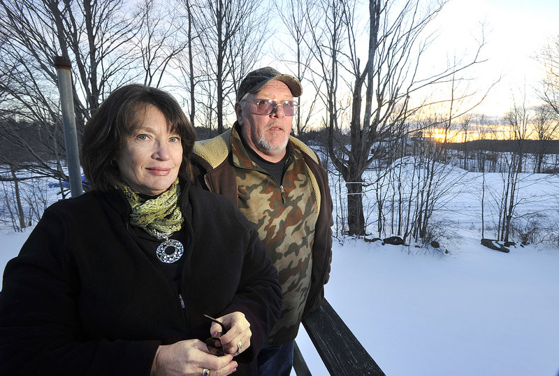 Lee and Mark Duranceau of Saco are concerned that a large horse barn planned for the property adjacent to their home on Louden Road would block their view and diminish the value of their property.