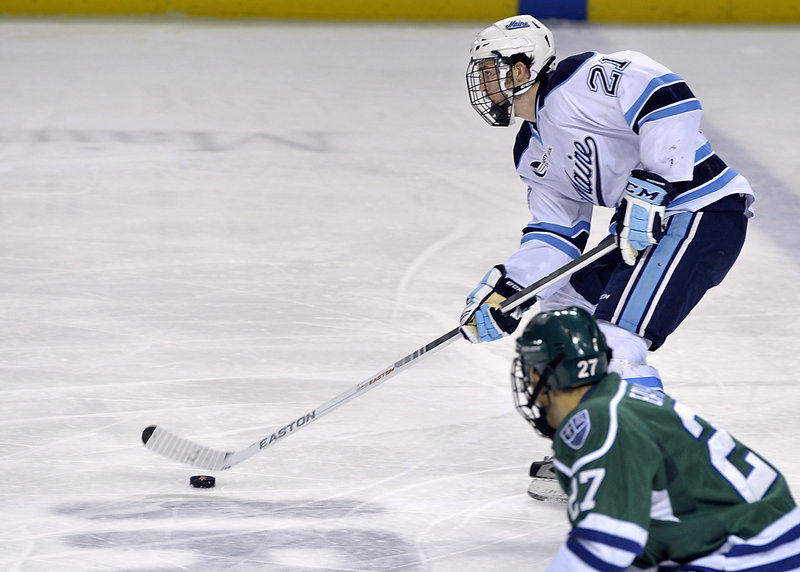 Kyle Beattie learned hockey on roller skates while growing up in Phoenix, but made the adjustment to playing on ice, and now the Black Bears may be heating up in Hockey East.