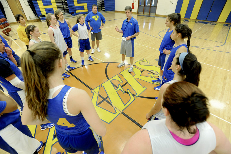 Paul True, Lake Region’s girls’ basketball coach, is also the athletic director. When hiring a coach, he says, he looks for “a good person, honest and genuine.”