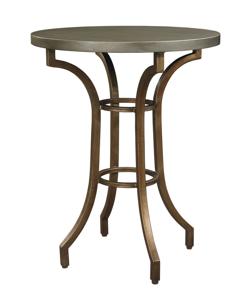 A metallic end table from Bassett Furniture’s HGTV Home collection.