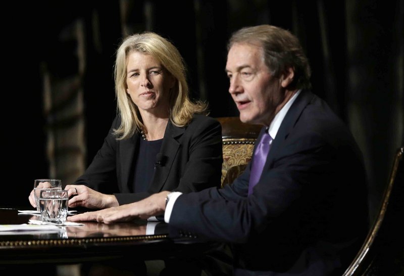 Journalist Charlie Rose begins an interview with Rory Kennedy and her brother Robert F. Kennedy Jr. at the Winspear Opera House in Dallas Friday.