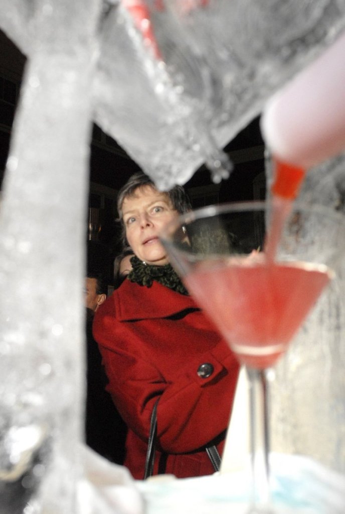 A martini is prepared at the 2010 event. Ice bar events have become a popular winter twist on the cocktail bar experience.
