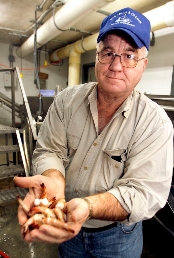 Richard Gollott, shown this week at his packing company in Biloxi, Miss., wants to see new tariffs on imported shrimp.
