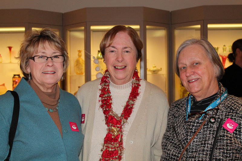 Ardent fans of the artist Phyllis MacIsaac and Barbara Hoppin of Peaks Island and Beth Sanders of Great Diamond Island attended Dodd’s discussion of her work at the Holiday Inn by the Bay before the exhibit’s opening.