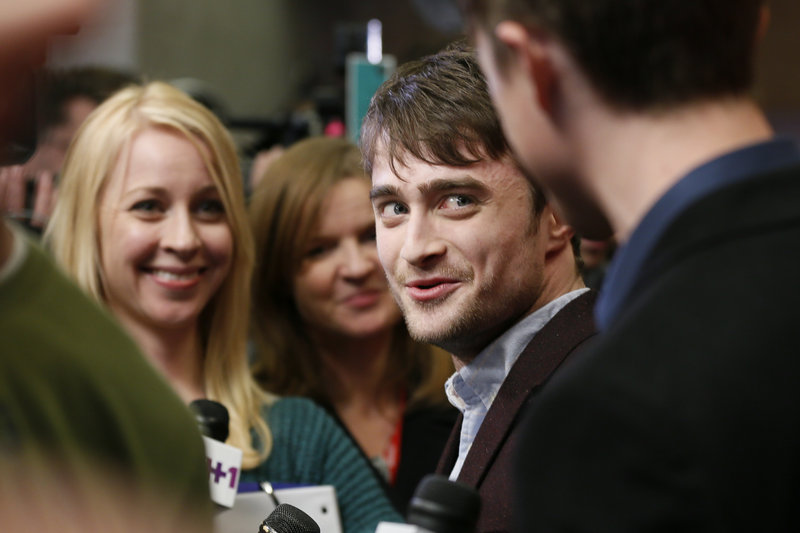 Actor Daniel Radcliffe is interviewed at the premiere of “Kill Your Darlings” during the 2013 Sundance Film Festival on Friday in Park City, Utah.
