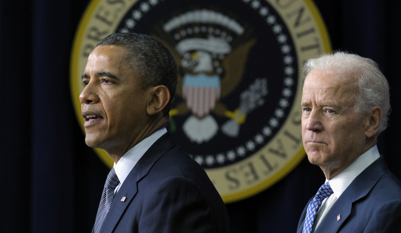 President Obama, accompanied by Vice President Joe Biden, announces proposals to reduce gun violence on Jan. 16.
