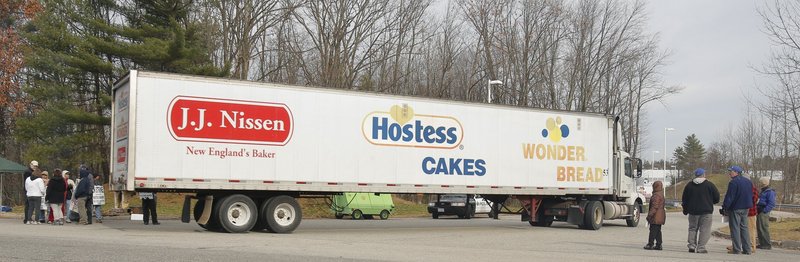 A truck enters the Hostess plant in Biddeford on Nov. 16, 2012, the day the company announced it would wind down its operations.