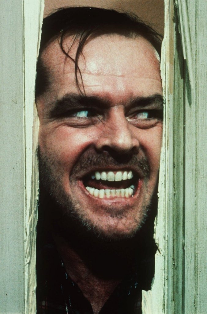 Actor Jack Nicholson is renowned for this terror scene in “The Shining.”