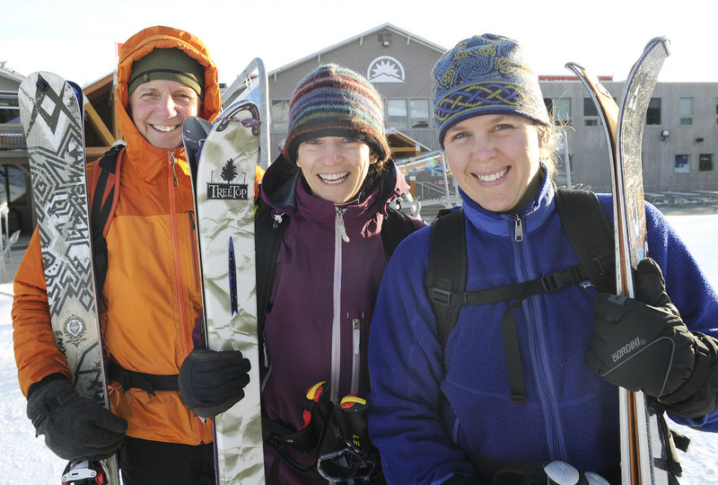 The Sunday River summit again is beckoning Bob Harkins, Elizabeth Ormiston and Callie Pecunies, who are among a minority of alpine skiers who climb the slopes rather than ride the lifts.