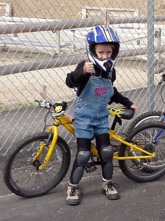 Noble at age 7, when she started competing in mountain bike races.