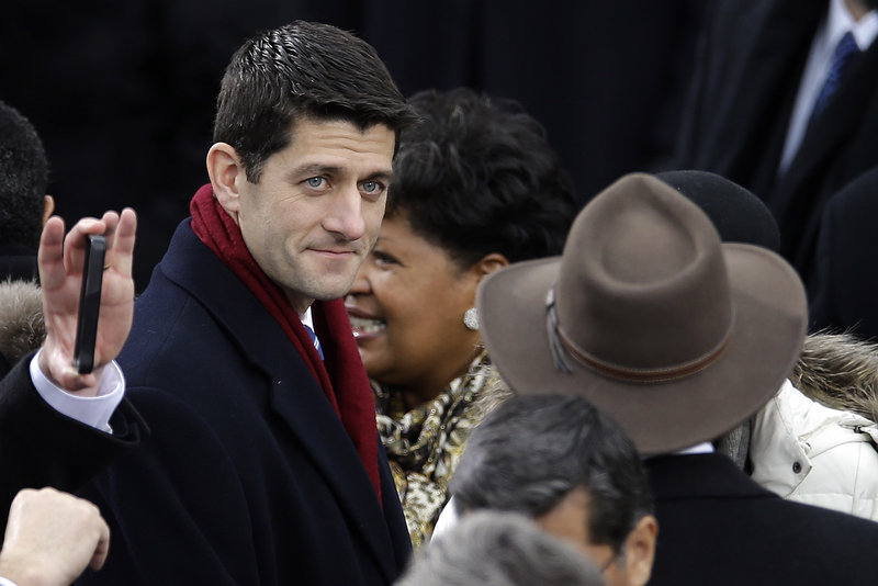U.S. Rep. Paul Ryan, R-Wis., is shown arriving at the ceremonial swearing-in for President Obama at the Capitol during the presidential inauguration Monday.