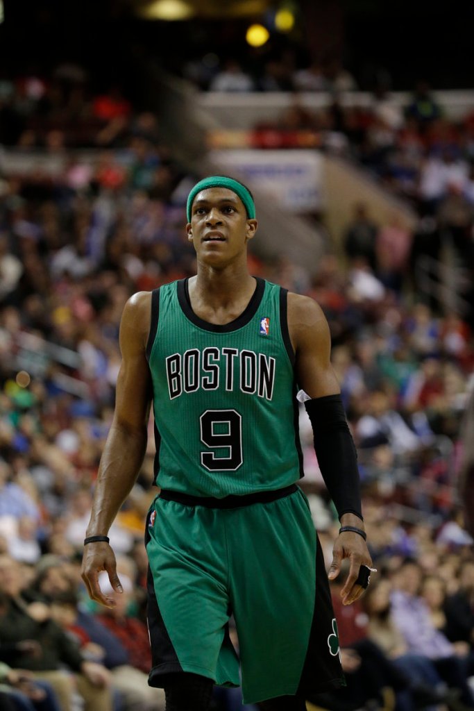 Boston Celtics' Rajon Rondo in action against the Philadelphia 76ers Dec. 7, 2012. A torn ACL in his right knee has sidelined him for the rest of the season.