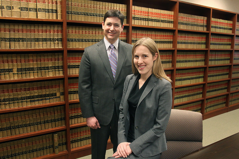 Randi Winter, an associate at Felhaber, Larson, Fenlon and Vogt, is part of a program run by the law firm and Don Heeman, left, to give young lawyers court experience at a time when many cases are settled, not litigated.