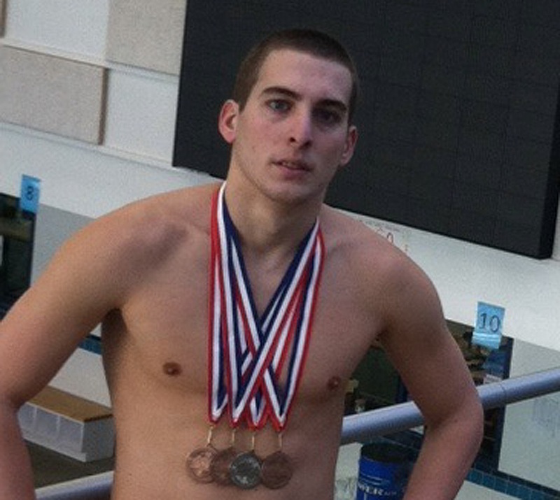 Westbrook’s Keegan Goan, a junior at Elms College in Springfield, Mass., starred in the butterfly and individual medley.