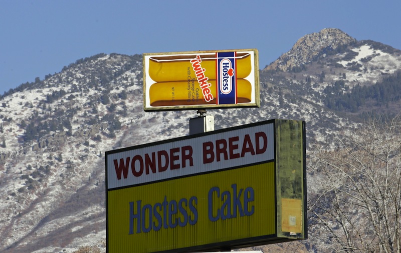 A Hostess Twinkies sign is shown at the Utah Hostess plant in Ogden, Utah, Thursday, Nov. 15, 2012. Hostess Brands Inc. confirmed on Thursday that Flowers Foods will acquire the bulk of Hostess' bread business for $360 million after no other qualified bids were received. (AP Photo/Rick Bowmer)